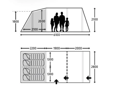 Kampa Tunneltent Hayling 4 - Afbeelding 2