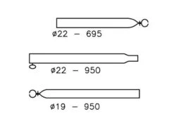 Umefa Campking Verandastang 22-19 Mm 170-250 Cm Zilververzinkt Staal