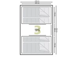 Eurotrail Vis-a-vis Tent Santiago BTC -Outdoor Kampeersportwinkel 55 2 eurotrail santiago btc plattegrond ette0609 2701