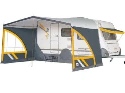 Dorema Caravanluifel Panorama -Outdoor Kampeersportwinkel dorema caravan luifel panorama antraciet geel panorama 4