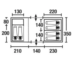 High Peak Porto 6 -Outdoor Kampeersportwinkel high peak koepeltent porto 6 plattegrond 12240 2